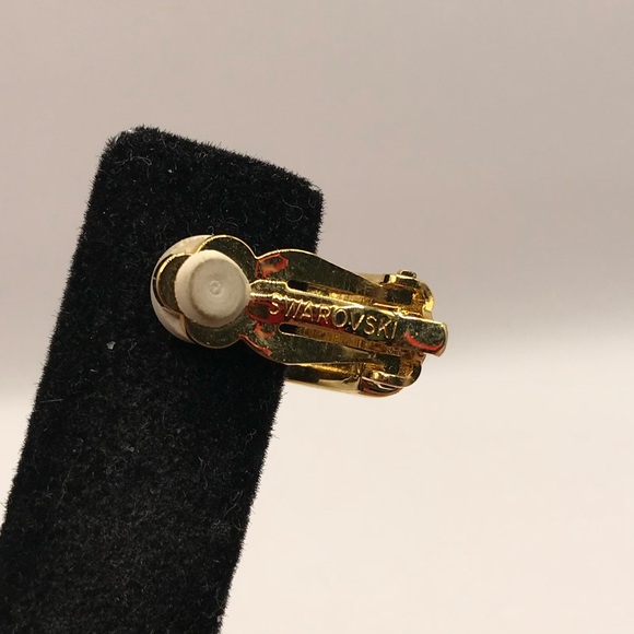 Swarovsky Gold-Tone & Crystal Half Hoop Earrings - Picture 5 of 9